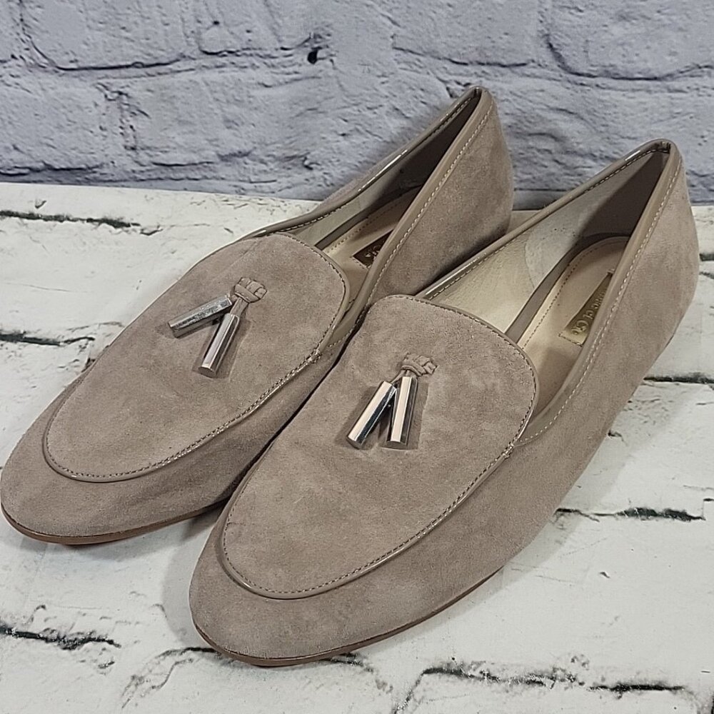 Louise‎ et Cie Womens Blondell Tan Sued Leather Tassle Loafers Slip-on Shoes 9M